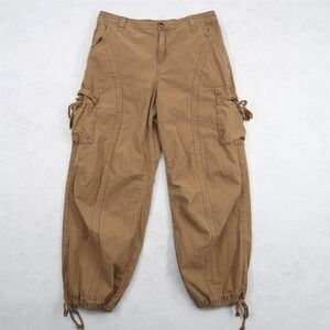 Anthropologie Balloon Leg Cargo Pants Womens 28 Brown Cinch Ankles